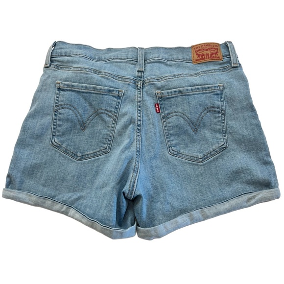 Levi’s Mid Length Denim Jean Shorts Size 31 Waist Light Wash Cotton Blend - Picture 3 of 11